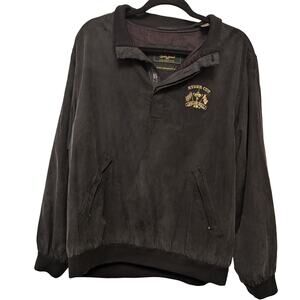 VTG Bobby Jones Collection Water Resistant Silk Jacket Black Ryder Cup‎ Henley